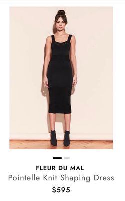 Fleur du Mal Black Pointelle Knit Shaping Dress