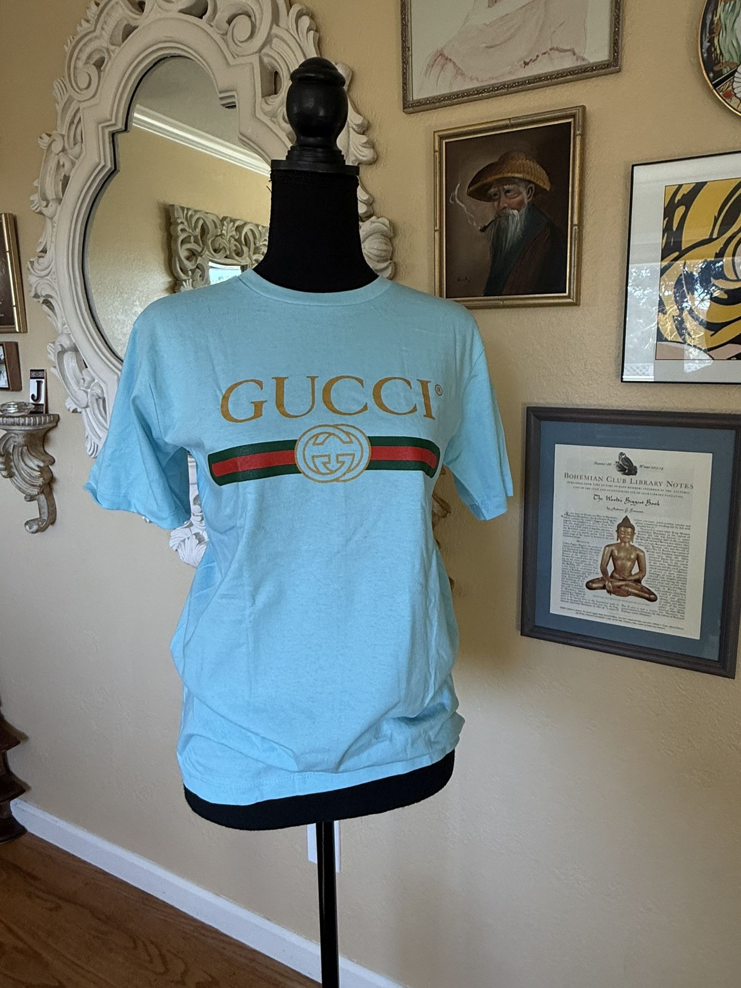 Gucci New Turquoise Logo T-Shirt