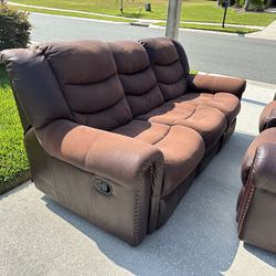Free - Reclining Couch And Loveseat