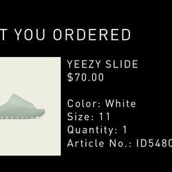 Adidas Yeezy Slide White M11