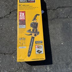 DeWALT 60V Flex Volt Chainsaw 16in With 6AH Battery And Charger 