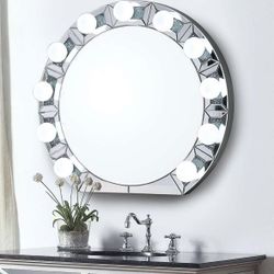 Glam Wall Vanity Mirror with Light and embedded diamonds💎New