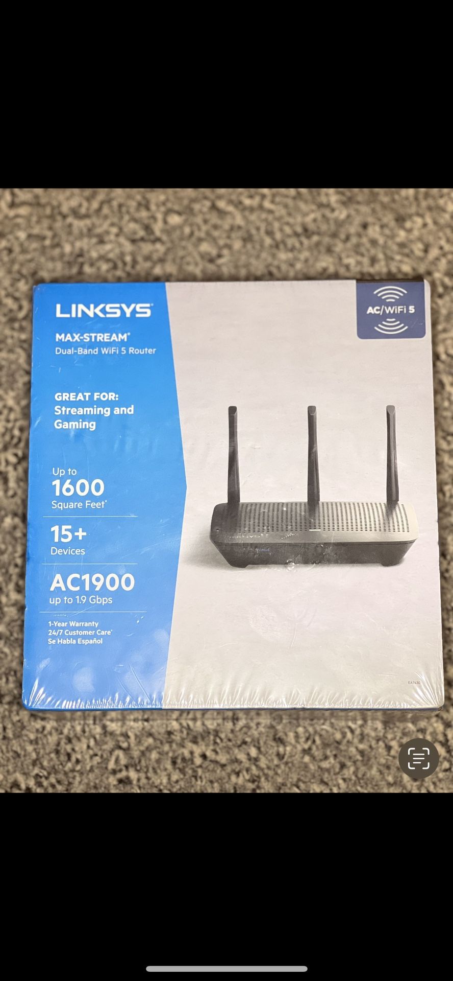 The Linksys EA7430 Max Stream Dual Band WiFi 5 Router
