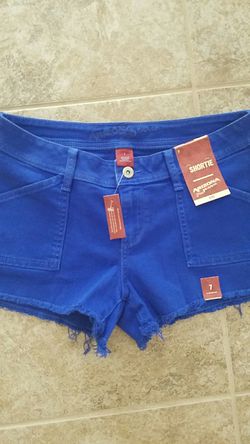 Brand new with tags trendy royal blue shorts size 7 juniors girls womens