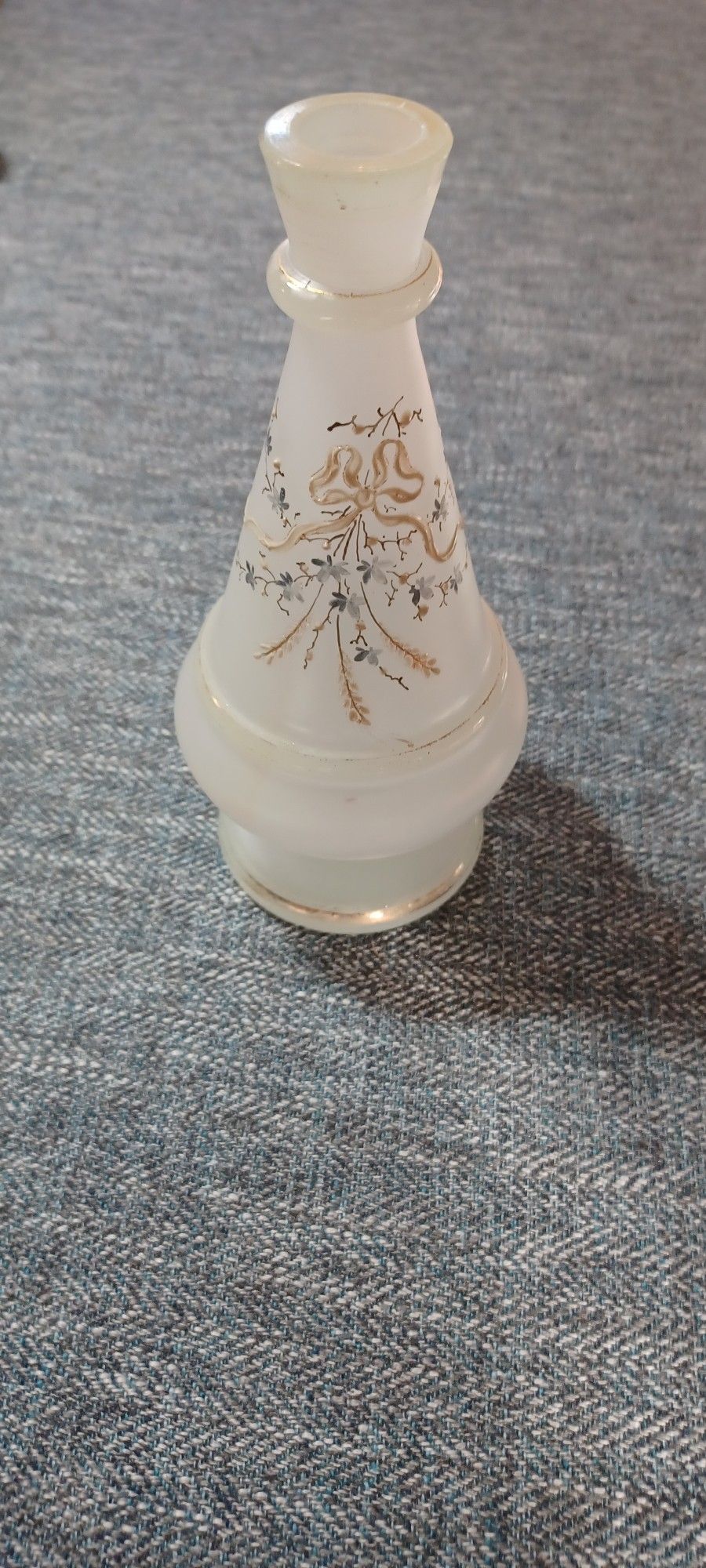 Antique Milk White Glass Bottle No Stopper Or Plug