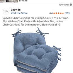 Cozyide Dining Chair Cushions Set Of 4. 17”x17”