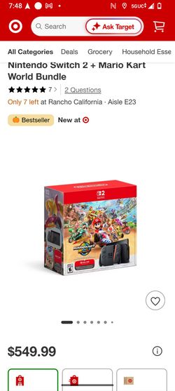 Nintendo switch 2 Mario kart bundle