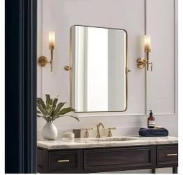 brand new Brushed Gold Pivot Mirror 24×20 inch. $70