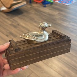 Vintage Brass Duck Domino Set