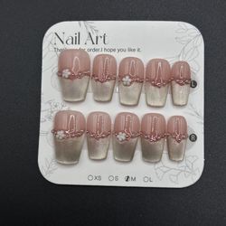 Press On Nails Handmade Size M Reusable
