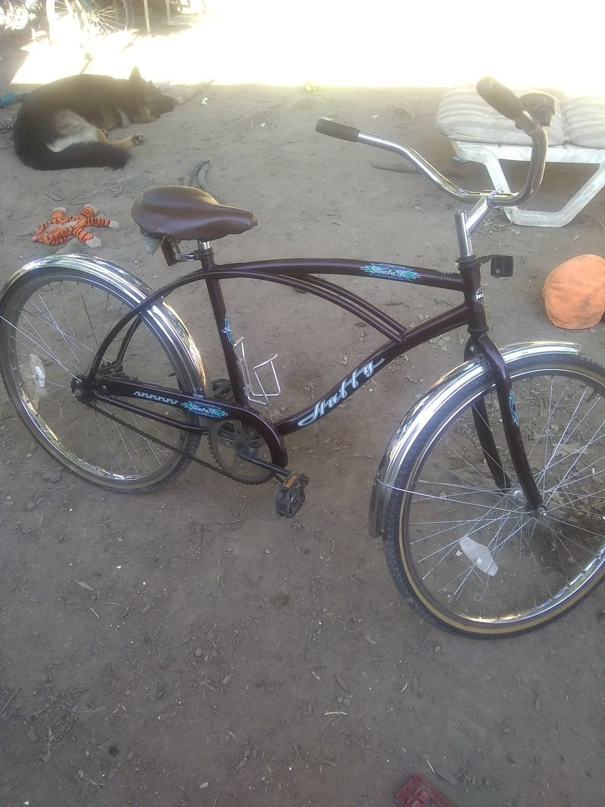 Cruiser 26" bike,deep brown paint,plenty of chrome