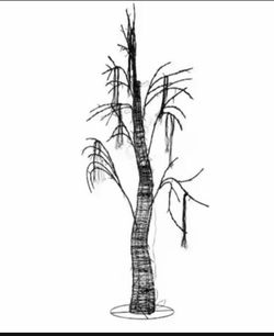 Halloween LED Lighted 5' Metal Spooky Tree