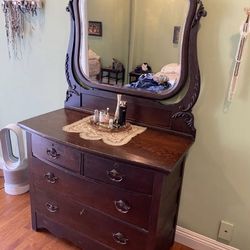 Antique Dresser and Full Size Antique Bed