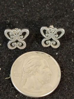 Retired James Avery Silver Spring Butterfly Hook On earrings excellent condition