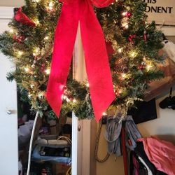 Decorated Lighted Wreath