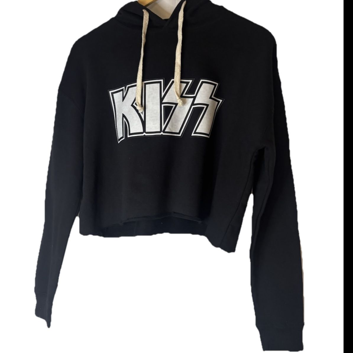 Kiss Hoodie Women’s Cropped Sweatshirt Size Small Pullover