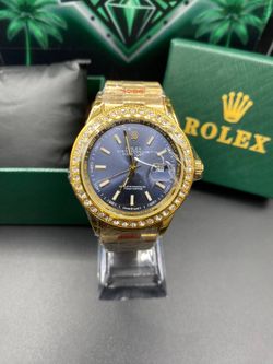 Datejust Dark Blue Dial Iced Out Bezel  *Box+Vid  Included*