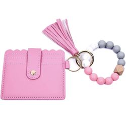 5 Different Colors Keychain Wallet With Bracelet