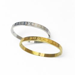 2x Silver & Gold  Stainless Steel Bangle Bracelet 