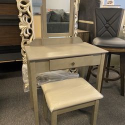 New Grey Vanity Just Assembled Was $199  NOW $100