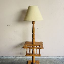 vintage oak floor lamp