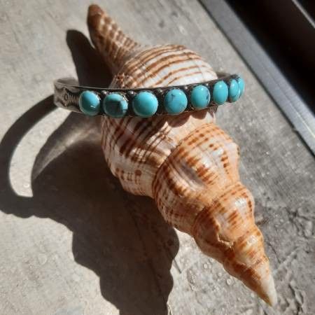 Native American Light Blue Turquoise Silver Bracelet