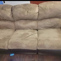 Recliner Couch And Loveseat With Minor Tear 