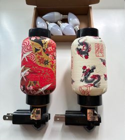 Pair of Asian Chinese Nightlight Lanterns