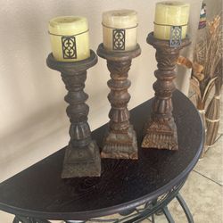 Wood Candle Holders 