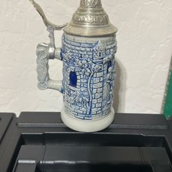 Vintage German Beer Stein Pewter Lid 