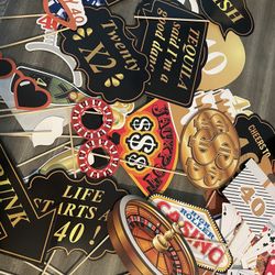 Casino and 40th bday decor or photo booth props