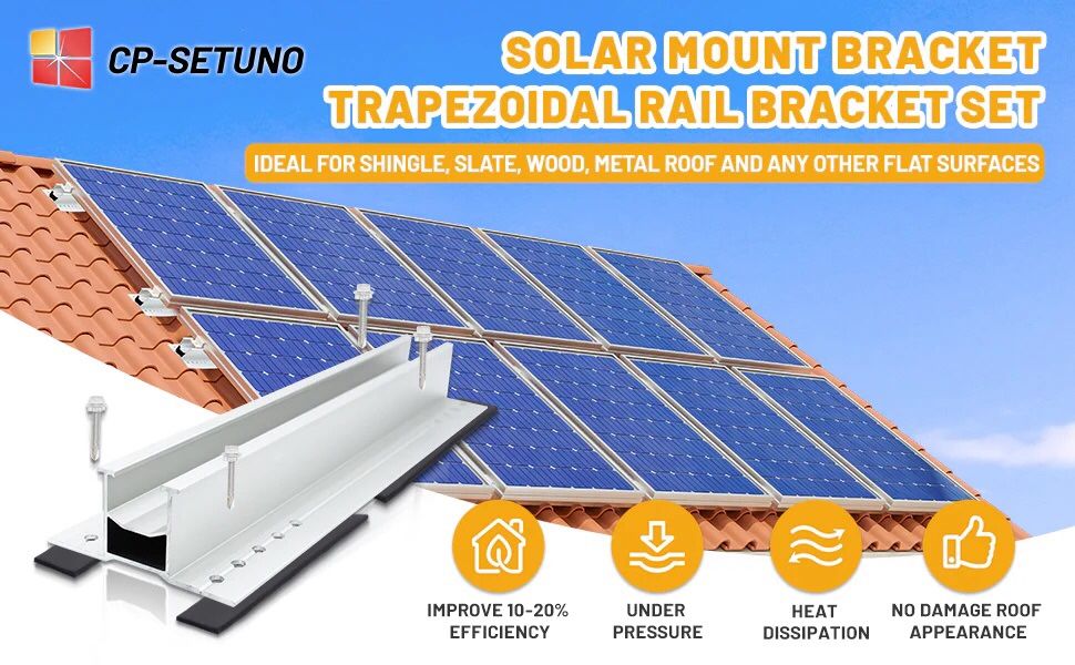 NEW — Solar Panel Mount Bracket Kit for Shingle, Slate, Wood, Metal Roof and Any Other Flat Surfaces