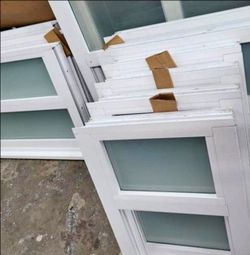 White Vinyl Windows with Glass Panels