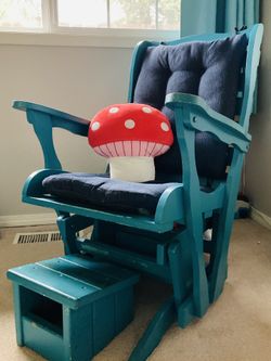 Wooden Rocking Chair & Stool