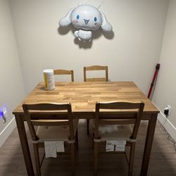 Wooden Table With 4 Chairs