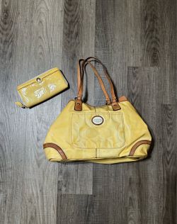 Coach Patent Leather Tote Bag and Wallet Set