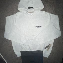 Size Xl Light Oatmeal Essentials Hoodie New 