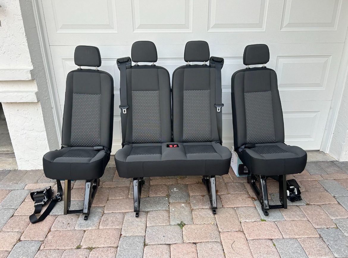 Ford Transit 2024 OEM Dark Palazzo Gray Cloth row 5 Seats