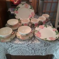Desert Rose  China by Fransiscan Service For 4 16 Piece ./please see Description , For Aditional Pieces And Price.