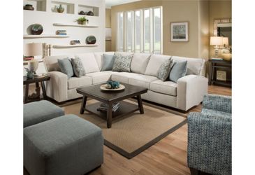 Brand new Simmons Upholstery biege or grey linen corner sectional