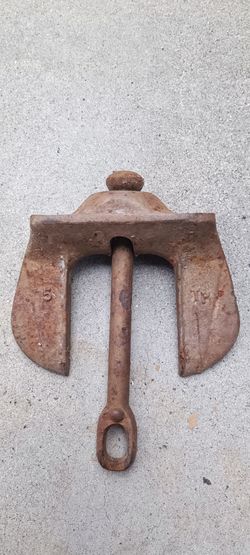 vintage cast iron stockless boat anchor