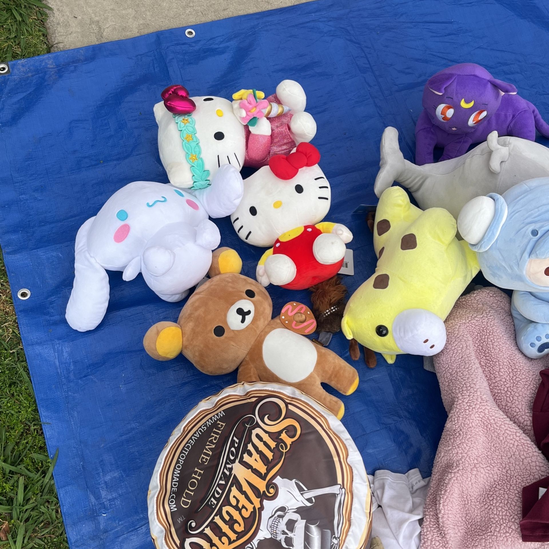 Rilakkuma, Squishmallow, Sailor moon, Sanrio, & More Plushies
