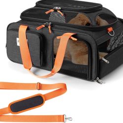 19x13x9 TSA Approved top Expandable pet Carrier for Small Dog Puppy cat up to 10 lbs Weight and 18'' Length, for Southwest Spirit Canada Airlines  Bra