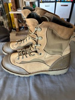 Tan Leather Tactical Lace-Up Boots