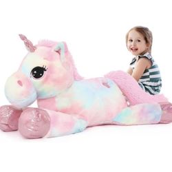 43in Giant Unicorn Toys Plush,Big Rainbow Pink Unicorn Stuffed Animals