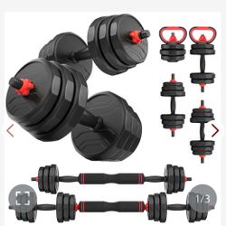 UKEEP Adjustable Dumbbells Set, 20/30/40/55/60/70/80/90lbs Free Weight Set With Connector, 2 Or 3 In 1 Dumbbells Set Used As Barbell, Kettlebells, Fit