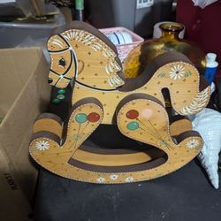 Hand Painted Wood Rocking Horse.  13x13