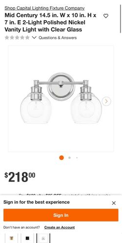 Modern 2-Light Glass Globe Bathroom Vanity Fixture – Brushed / Polished Nickel