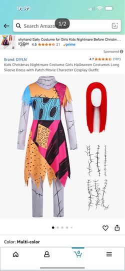 Sally Nightmare Before Christmas Costume Size 6/7