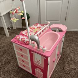 Wooden Baby Doll Changing Station